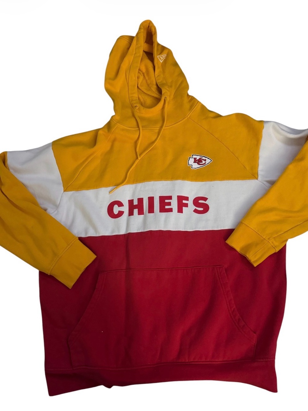 Colorblock NFL TEAM Apparel XL Chief Kansas City Hoodie - Gold/White/Red